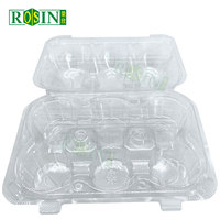 Vente en gros de contenants d'emballage en plastique transparent pour gâteaux, écologiques, 6 cupcakes, dessert, PET PP, coquille de palourde