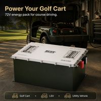 Batterie de remplacement pour voiturette de golf MINI LiFePO4 (36V/48V/72V 60AH 105AH 200AH 300AH) avec plus de 6000 cycles de charge, chargeur rapide et application intelligente