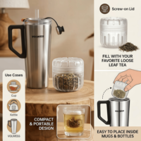 Ensemble d'infuseurs à thé portables réutilisables en forme de fleur, infuseur à fruits transparent, infuseur à thé en vrac, glaçons pour thé