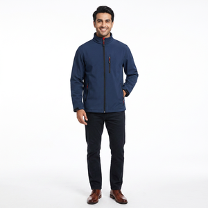 Veste coupe-vent Softshell pour homme, imperméable, en polyester, avec col montant et logo sur le devant, en toile - Product Image 1