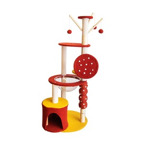 Grand arbre à chat intégré avec griffoir, plateforme de saut, corde en sisal et cabine spatiale, pour chat importé - Product Image 1