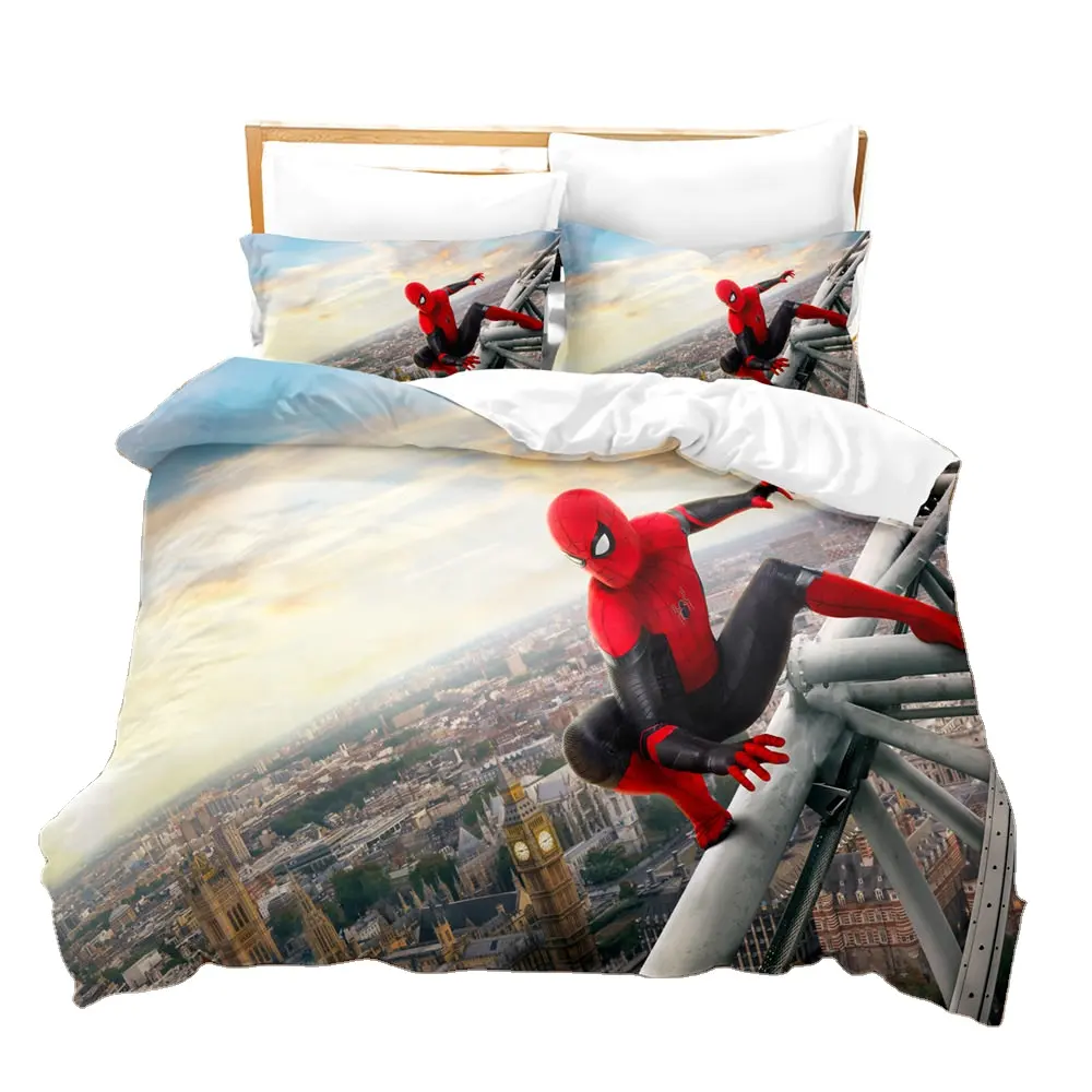 Penjualan terlaris pabrik Panel langsung selimut mikrofiber dan selimut penutup Set tempat tidur 3D dicetak seri Marvel