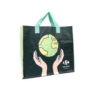 Colorbag eco friendly pp woven handed carrefour shopping bag