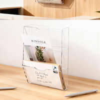 Boîte de rangement murale en acrylique transparente, porte-documents mural, organisateur pour livres, papiers, matériel de bureau, utilisation à domicile ou au bureau
