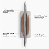 Support vertical réglable et extensible pour ordinateur portable, support pliable pour ordinateur portable, compatible MacBook/Pro, en bois de noyer noir