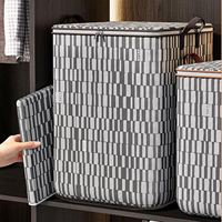 Boîtes de rangement pliables en tissu avec fermeture éclair - Organisateur de vêtements grande capacité pour couvertures/oreillers - Boîte de rangement multifonction avec couvercle