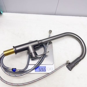 Grifo Extraíble de Acero Inoxidable Color Gris Metálico, Monomando, Giratorio 360 Grados, Grifo Moderno para Fregadero de Cocina - Product Image 4