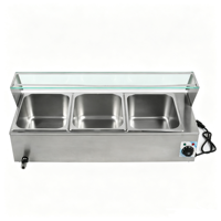 Chauffe-Plats Électrique de Comptoir avec Mode Économie d'Énergie, Bain-Marie Chauffant pour Buffet