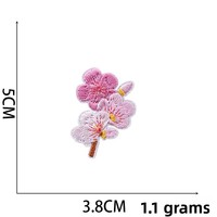 Nouvelle applique thermocollante en polyester brodée motif lotus de dessin animé avec rose et tournesol pour vêtements