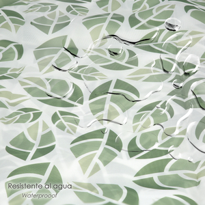 Tenda da doccia con foglie verdi 180x200 cm. Impermeabile - Product Image 5