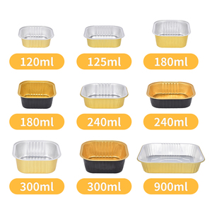 Giá tốt nhất nhà máy thực phẩm hộp dùng một lần khay nướng cốc vàng đen sinh thái thân thiện Takeaway nhôm lá bao bì thực phẩm <span class=keywords><strong>container</strong></span> - Product Image 2