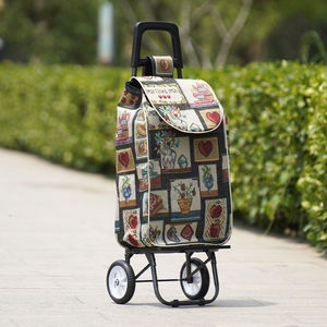 Shopping cart, grocery cart, folding portable <b>trolley</b>, household stroller with handle, pull cart for elderly people climbing - Product Image 2