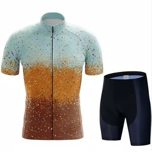 Gradient Splatter Starry Sky Printed <b>Cycling</b> Jersey Shorts Set Full Zip Quick Dry Breathable Custom Sublimation Unisex Bike Kit - Product Image 1