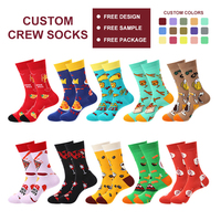 Chaussettes spaghetti personnalisées, douces, respirantes, en coton, avec motif de pâtes, design amusant et original
