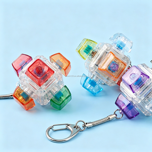 Porte-clés clavier mécanique transparent à 6 touches, jouet anti-stress, breloque de sac portable pour la réduction du stress - Product Image 3