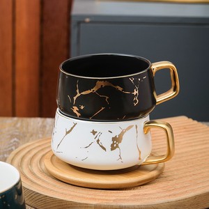 Fourniture directe d'usine bon prix marbré noir blanc vert foncé tasse tasse avec soucoupe pour tasse à café - Product Image 6