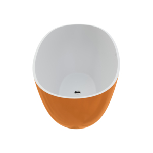 Baignoire autoportante moderne en aluminium pour bain profond avec drain, pour hôtel, en pierre artificielle orange, directement de l'usine - Product Image 4