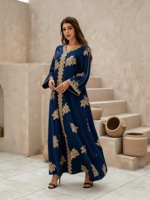 Abaya modeste populaire, robe de soirée pour femmes musulmanes du Moyen-Orient, taille unique, grande taille, robe florale bronzante pour l'hiver et l'été