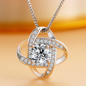 Cadena de oro de 14k Vintage para mujer y niña, colgante de trébol de cuatro hojas, Gargantilla con dijes de piedra de nacimiento rosa - Product Image 1