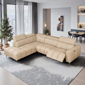 Sofá Reclinable Eléctrico de Tres Plazas de Cuero Genuino Italiano Moderno con Movimiento Deslizante de <span class=keywords><strong>Gravedad</strong></span> Cero para Sala de Estar de Lujo - Product Image 1