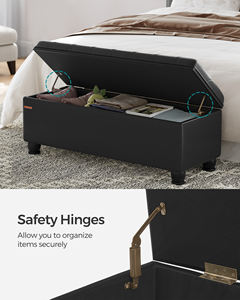 Banc de rangement rembourré <span class=keywords><strong>SONGMICS</strong></span> en similicuir tufté, imperméable, pour entrée ou chambre, avec ottoman de rangement - Product Image 4