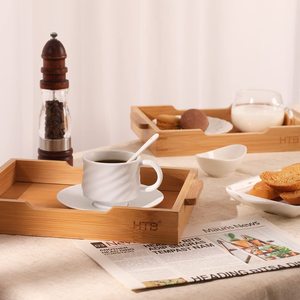 Bamboo Wooden <b>Storage</b> <b>Tray</b> Rectangle Single Compartment For Home Snacks Fruits Hotel Coffee Tea Use - Product Image 3