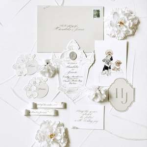 Juego Completo de Invitaciones de Boda al por Mayor, Estilo Personalizado, Color, Cartulina, Impresión Tipográfica, Grabado en Relieve para Empresas de Eventos - Product Image 6