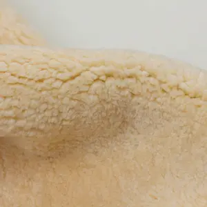 Tissu en peau de mouton véritable de Nouvelle-Zélande en cuir tanné beige super doux