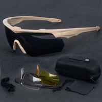 Pack de trois nouvelles lunettes tactiques d'extérieur anti-explosion avec verres épais pour le tir sportif CS en direct et la conduite