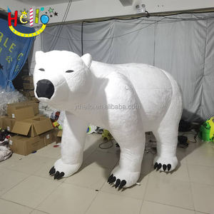 Modelo Inflable de Oso Polar Blanco Peludo, Mascota Inflable para Decoración de Nieve y Hielo - Product Image 4