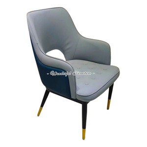 Sedia da pranzo con foro a forma di U di buona qualità colore contrario sedia da pranzo in ecopelle per Hotel - Product Image 1