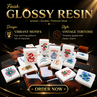 Tuiles de mahjong personnalisées en acrylique cristallin, tuiles gravées, pièces de jeu brillantes blanches et ambrées pour le divertissement de table