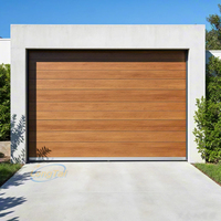 Porte de garage LongTai en aluminium imitation bois, luxe discret, panneau uni