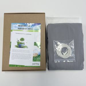 Feuilles de mise à la terre et de mise à la terre grises | 95% coton + draps housse argentés 5%, élimine l'électricité statique, améliore le sommeil et réduit l'inflammation - Product Image 3