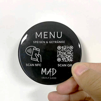 Autocollant NFC RFID programmable en PVC, carré ou rond, 100x100mm / 80x80mm, 13,56 MHz, pour menu de tablette et avis Google