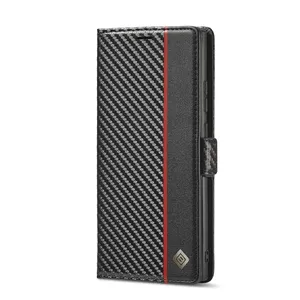 For Samsung Galaxy Note 20 Fiber carbon Style Wallet flip case cover, Magnetic leather case For Google Pixel 8