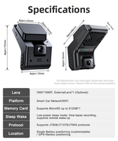 Boîte noire de voiture A800 avec surveillance à distance 4G, détection de mouvement, verrouillage en cas de collision et caméra de surveillance de stationnement 24h/24 et 7j/7 pour voiture