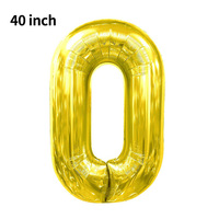 Große 40-Zoll Amerikanische Version Zahlen-Folienballons 0-9 für Geburtstag, Jubiläum, Erde-Tag, Hochzeit, Abschlussfeier Dekoration