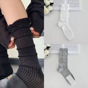 Lounge <b>Socks</b> Women <b>Black</b> Solid Color Breathable Sweat Absorbing Polyester Fiber Youth 18-40 Years Old - Product Image 2