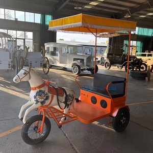 รถสามล้อไฟฟ้าสีส้มรุ่นใหม่ปี 2026 พร้อมหัวม้าสีขาวและหลังคาสีเหลือง - Product Image 3