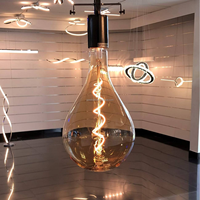 Ampoule à filament LED surdimensionnée décorative A160 à angle de faisceau de 360 degrés, E26/E27/B22, AC/DC, verre, utilisation en entrepôt, certifiée RoHS