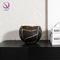 Pot Bunga Minimalis Modern Kecil Motif Retak Emas untuk Rumah Tangga, Piring Buah Kering, Dekorasi Ruang Tamu Kreatif