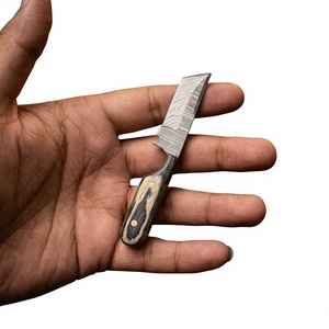 Couteau de chasse et de survie à lame fixe mini, pointe tombante, en acier Damas industriel, fait main, haute qualité, DIY, manche en résine OEM - Product Image 2