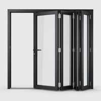 Porte pliante en aluminium de haute qualité avec vue panoramique, étanche, coupe-vent, verre trempé Low-E pour patio, jardin, villa