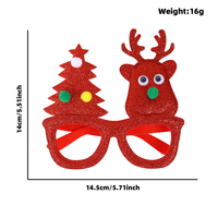 Lunettes de Noël avec bois de renne vert et sapin, lunettes de fête scintillantes, accessoire photo mignon pour les réunions de famille de Noël