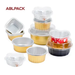 Restaurant Use Customized Fast Food Aluminum Gold Foil Container Airlines For Hot Food Packing