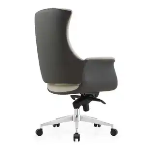 White Pu Leather Office Chair High Back Big Size Leather Swivel Office Chair