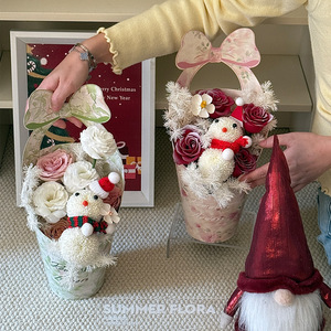 Caja de Regalo para el Día de la Madre, Pequeña, Redonda, con Diseño Floral, Portátil, para Arreglos Florales - Product Image 2