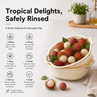 Globale plastic afwateringmand, ruimtebesparend, veelzijdige opbergruimte voor fruit.