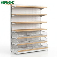 Étagère de présentation robuste en métal Highbright HBE-SR pour supermarché, 6 étagères solides, antidérapante, autoportante, installation rapide, époxy